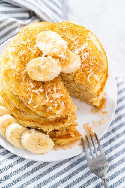 Coconut banana pancakes