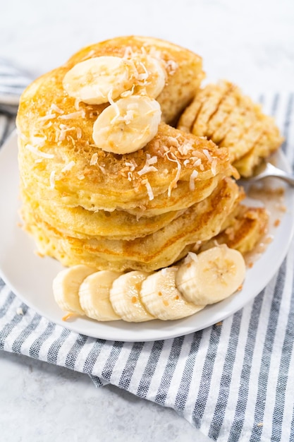 Coconut banana pancakes