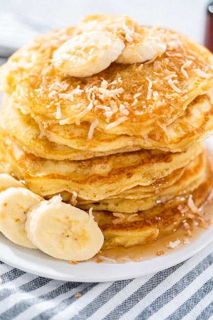 Coconut banana pancakes