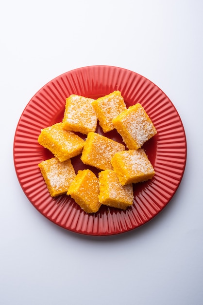 Coconut barfi or nariyal Burfi or barfee is a popular festival sweet from Maharashtra India