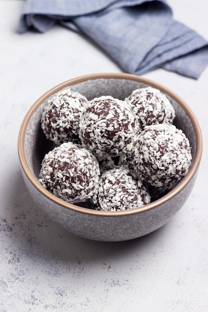 Coconut chocolate balls Candy Dessert Vegetarian food