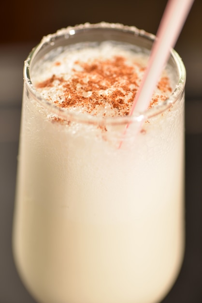 Premium Photo | Coconut cocktail with cinnamon and crystallized sugar