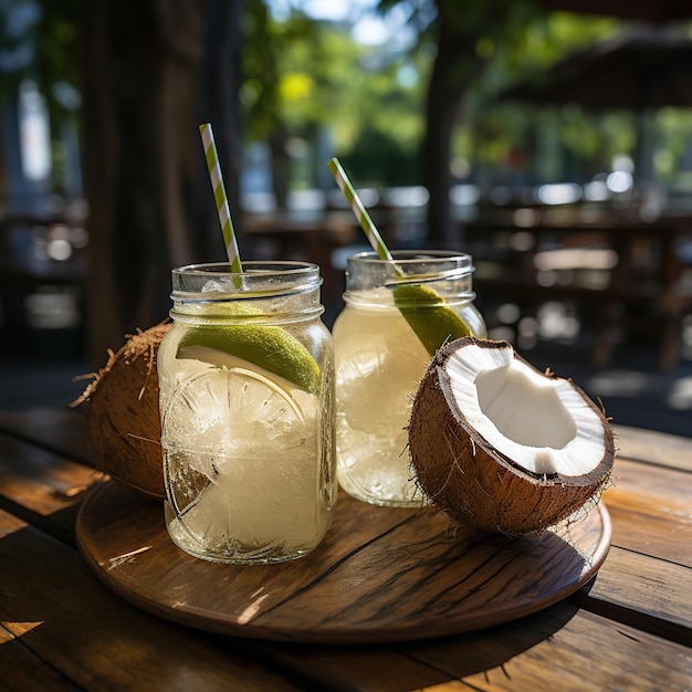 ココナッツココナッツウォーターの夏の飲み物