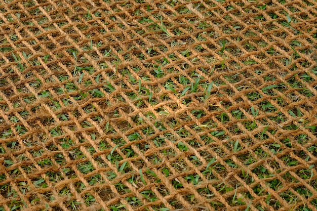 coconut coir net. made of woven coconut coir rope.  used of mine reclamation and reclamation.