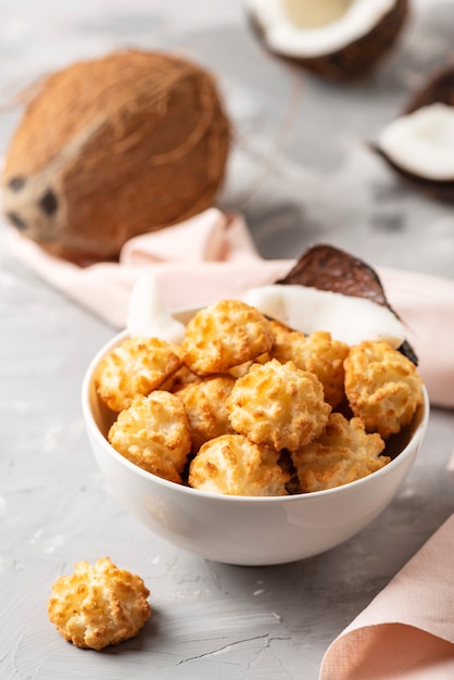 Coconut cookies on the marble table