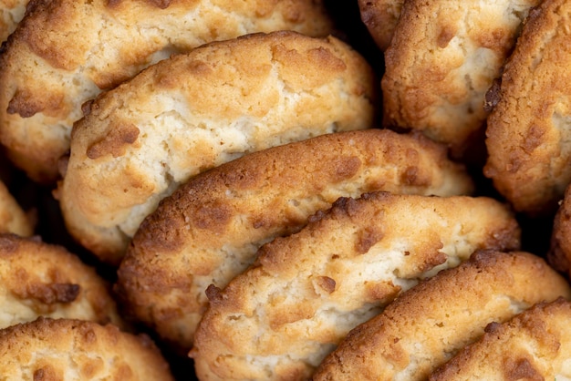 coconut cookies in packaged form a box of wheat flour cookies with the addition of coconut chips