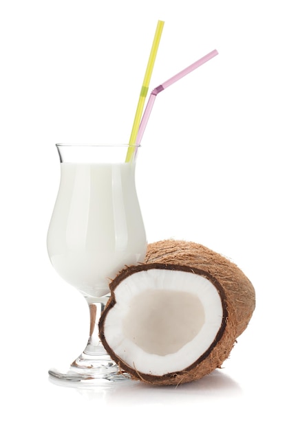 Coconut cream cocktail and coconuts