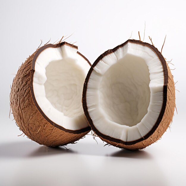 a coconut cut in half