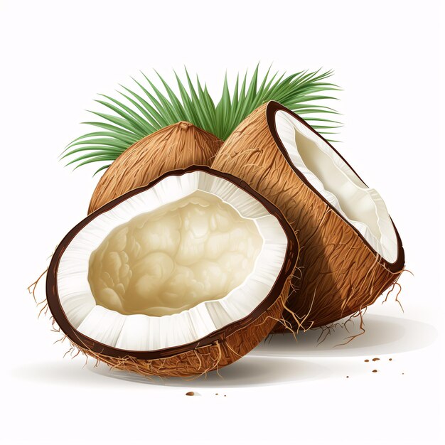 a coconut cut in half