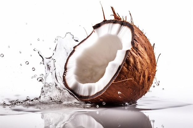 코코넛 과일 신선한 단 건강한 매크로 흰색 수분이 많은 디저트 과일 확대 신선도 맛있는