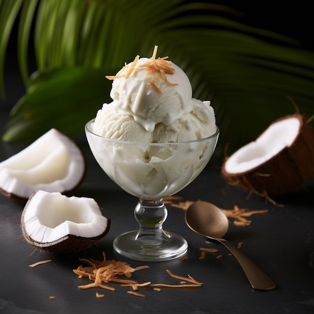 Foto gelato di cocco