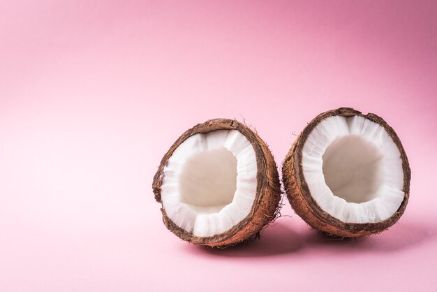 Coconut isolated on pink