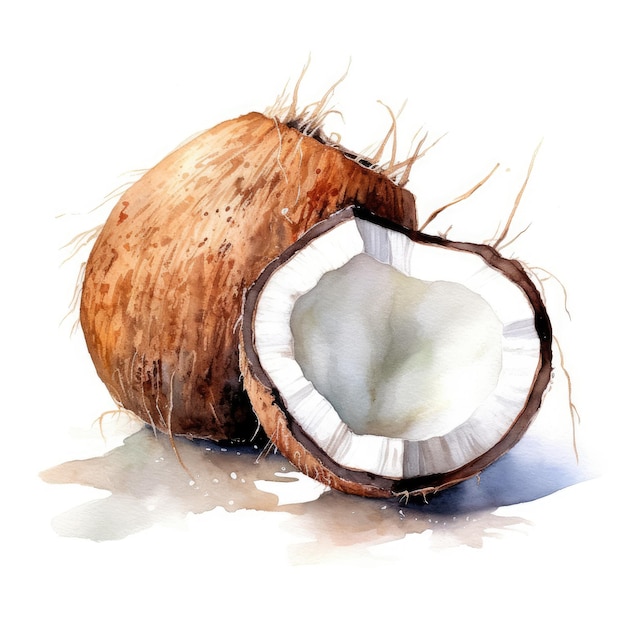 Coconut isolated on white background Generative AI