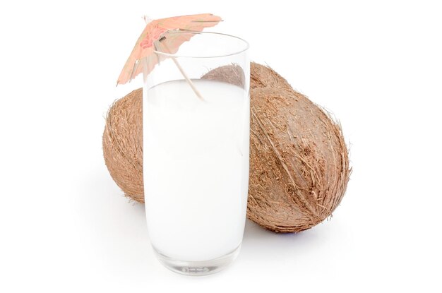 Coconut juice isolated on a white cutout