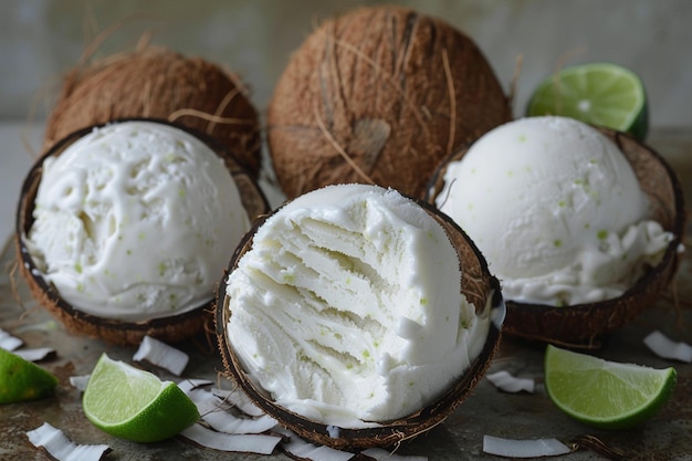 Coconut and lime sorbet