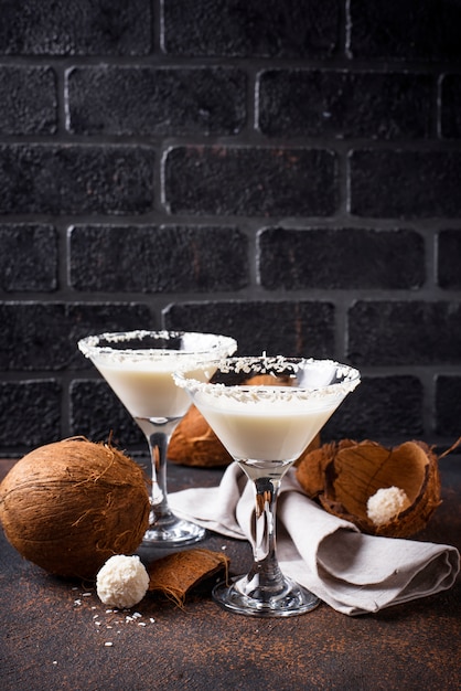 Coconut martini or Margarita. Alcoholic cocktail