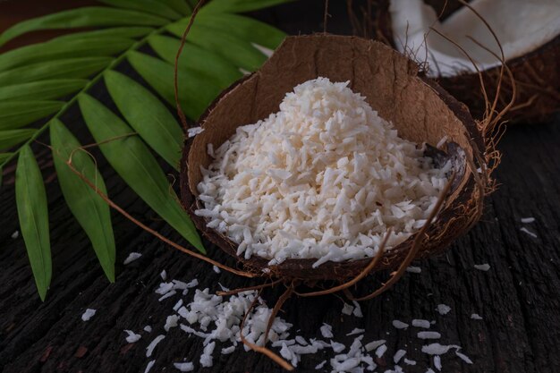 Coconut milk and coconut flakes are tropical foods