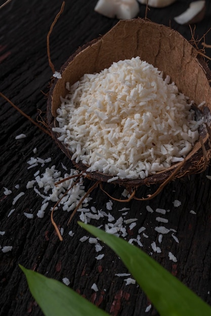 Coconut milk and coconut flakes are tropical foods