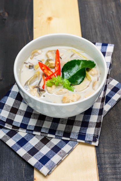 Coconut milk soup with chicken