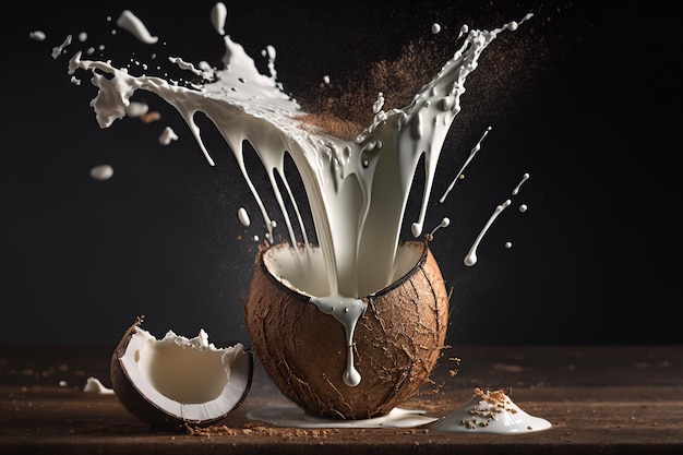 Coconut milk splash Generative AI