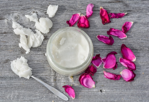 Coconut oil in the glass jar