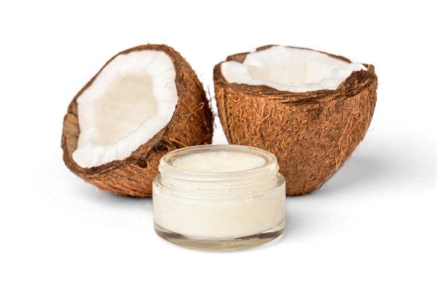 Coconut oil isolated on white