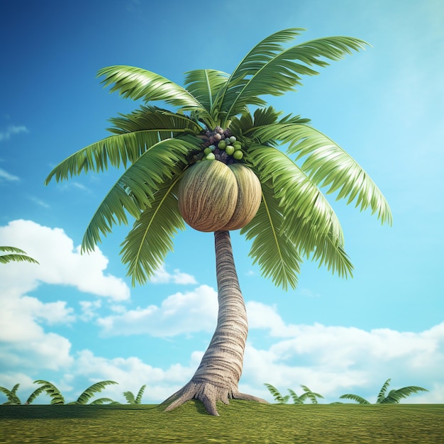 Кокосовая пальма HD 8K обои Фотографическое изображение