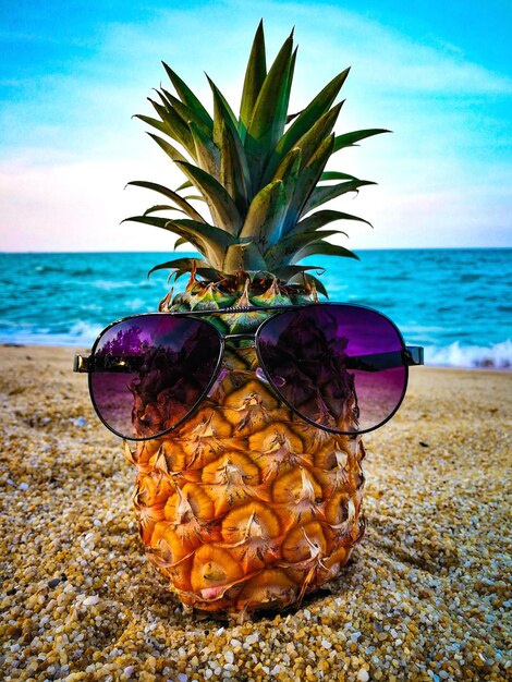 Foto palme di cocco sulla spiaggia sul mare contro il cielo