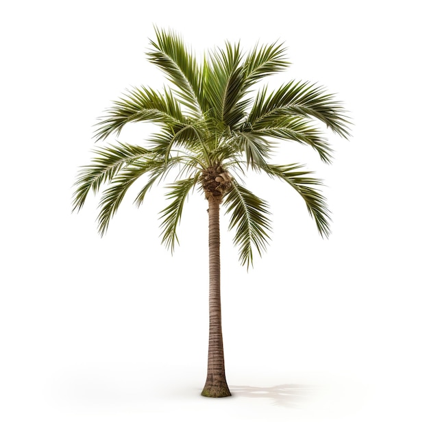 coconut palm tree on white background image