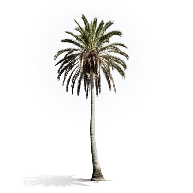 coconut palm tree on white background image