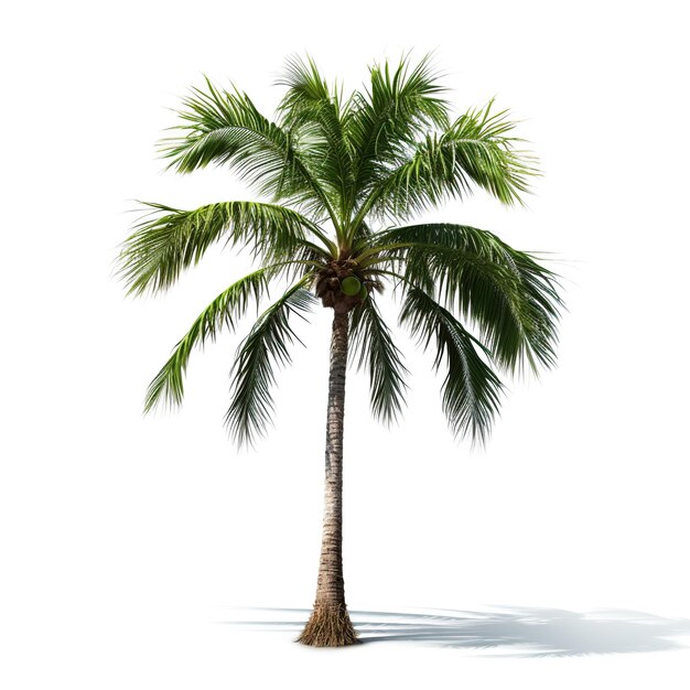 Photo coconut palm tree on white background image