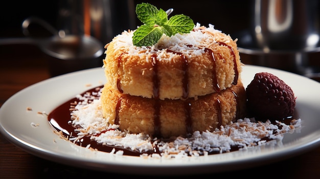 Photo coconut patty covered in chocolate