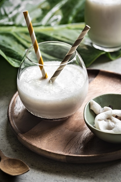 Coconut Smoothie from fresh Coconut water and young Coconut meat