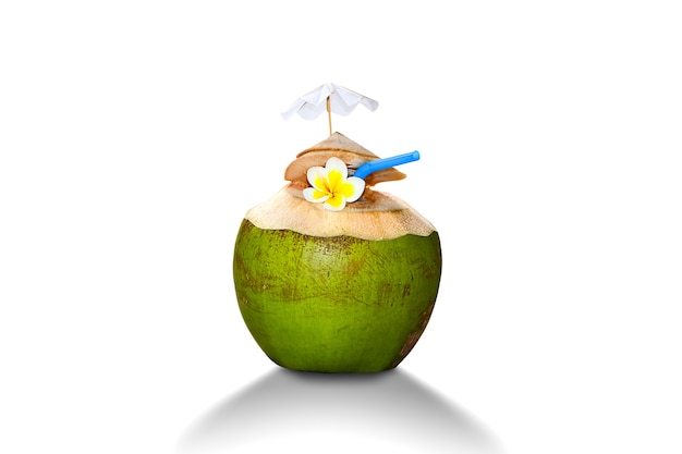 Photo coconut, summer, drink, white background