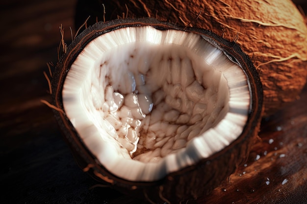 Foto un cocco che è all'interno di un cocco