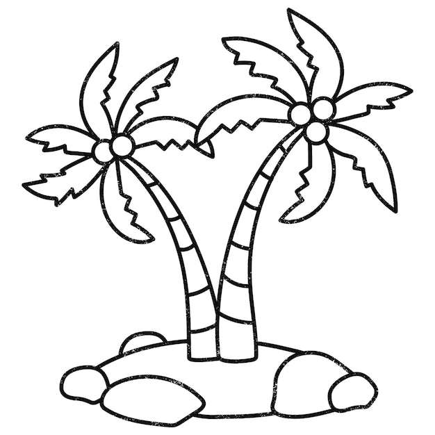 Coconut tree png sticker doodle doorzichtige achtergrond