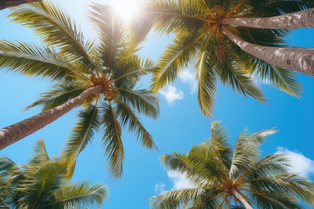 Coconut tree view from ground