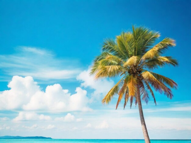 Photo coconut tree with blue sky background