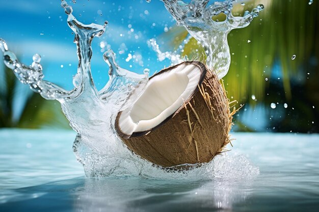 Coconut water being used as a hydrating facial mist