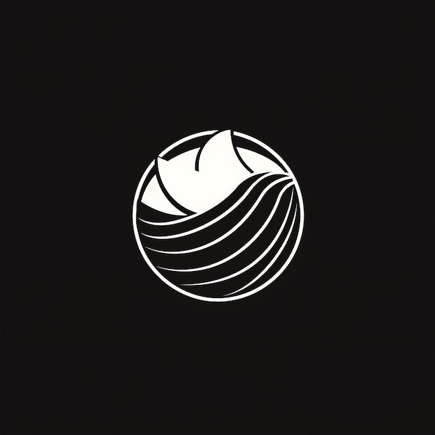 Foto logo dell'acqua di cocco con cocco e ondata stile del logo astratto idea creativa tattoio inchiostro cnc concept