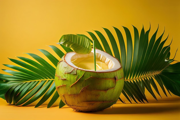 Coconut water in natural fresh coconut oil