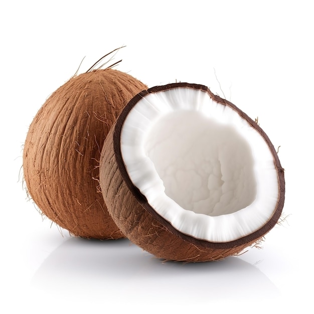 Coconut on white background Healthy food concept