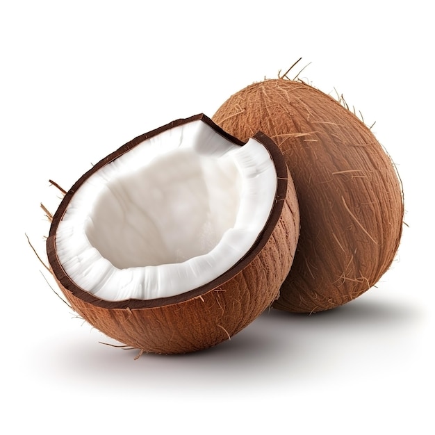 Coconut on white background Healthy food concept