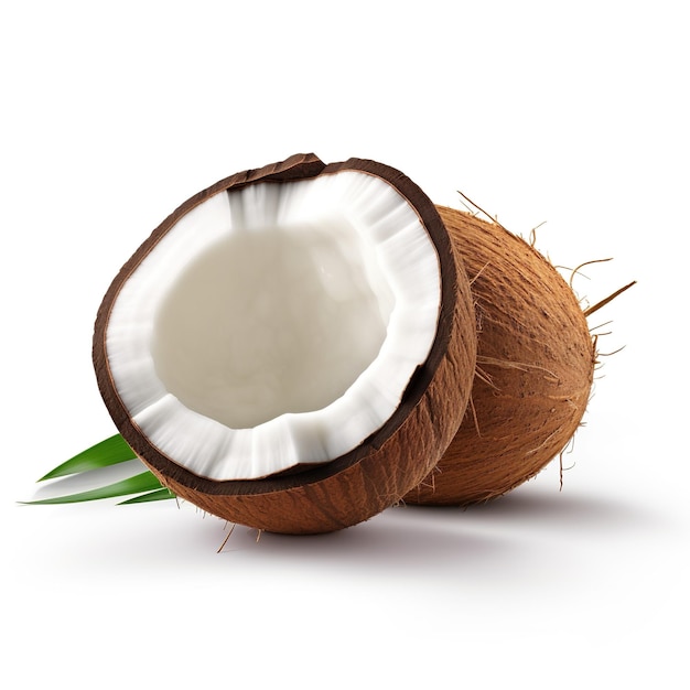 coconut on white background