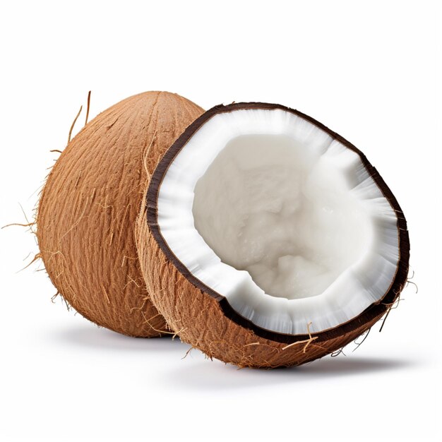 Coconut on white background