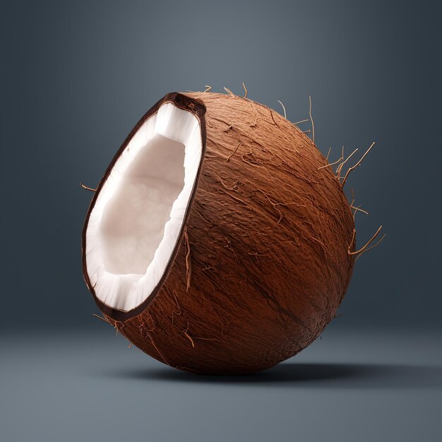 coconut on white background