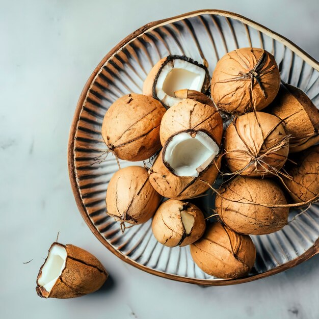 coconut on white background