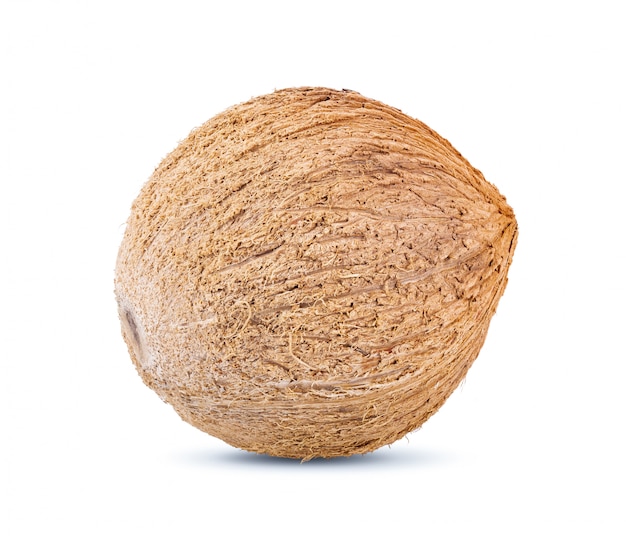 Coconut on white table. 