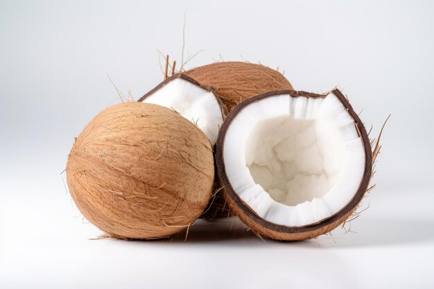 Coconut with Coconuts Fruit Sliced Half Fruits