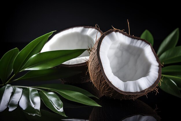 Coconut with Coconuts Fruit Sliced Half Fruits